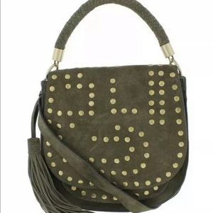 Heidi studded suede tassel braided top handle cool